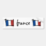 France Brush Flag Bumper Stickers