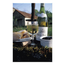France, Burgundy, Chablis. Local wine and Photo Art