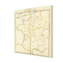 France  Capitals Outlines Canvas Prints