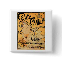 France Champagne Vintage Wine Drink Ad Art Button