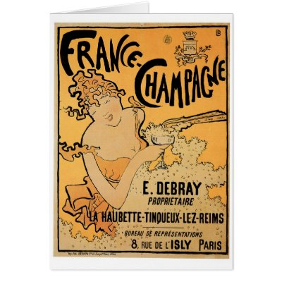 France Champagne Vintage Wine Drink Ad Art Cards by redwingshoppe