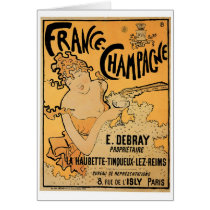 France Champagne Vintage Wine Drink Ad Art Cards