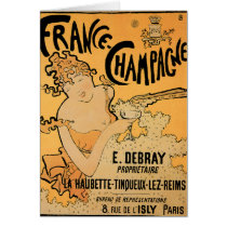 France Champagne Vintage Wine Drink Ad Art Card