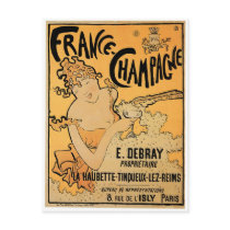 France Champagne Vintage Wine Drink Ad Art Postcards