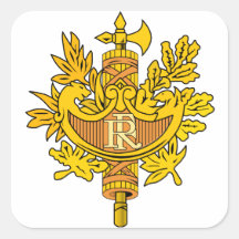 france emblem square stickers