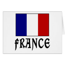 France Flag & Word Black Cards