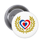 france-laurel-heart. pinback button