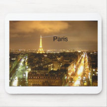 France Paris at night Eiffel Tower (by St.K) Mouse Pads