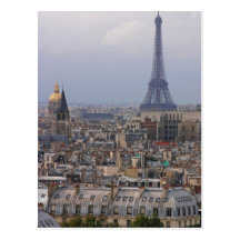 France, Paris, cityscape with Eiffel Tower Post Card