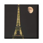 France, Paris. Eiffel Tower at night with Refrigerator Magnet