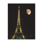 France, Paris. Eiffel Tower at night with Post Cards