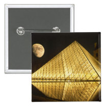 France, Paris, The Louvre Museum, Nighttime buttons
