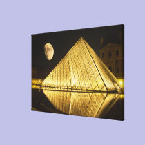 France, Paris, The Louvre Museum, Nighttime canvas prints