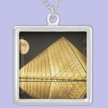 France, Paris, The Louvre Museum, Nighttime necklaces