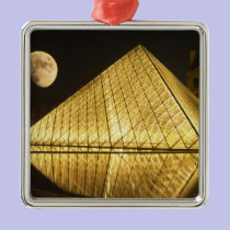 France, Paris, The Louvre Museum, Nighttime ornaments