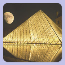 France, Paris, The Louvre Museum, Nighttime stickers