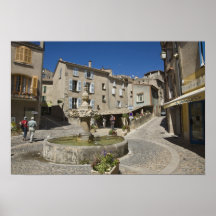 France, Provence, Valensole. Tourists explore Poster