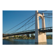 France, Rhone-Alps, Condrieu, bridge across Photo Art