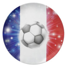 France soccer flag dinner plates
