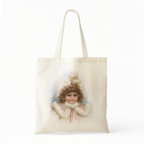 Frances Brundage - Little Girl with Fur Collar Canvas Bags