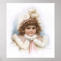 Frances Brundage - Little Girl with Fur Collar Print