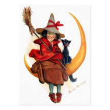 Frances Brundage: Witch on Sickle Moon Business Card
