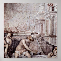 Francesco de Rossi - Bath of Bathsheba Detail Poster