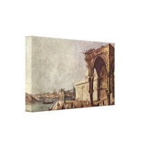 Francesco Guardi - Capriccio with Venetian motif Stretched Canvas Prints