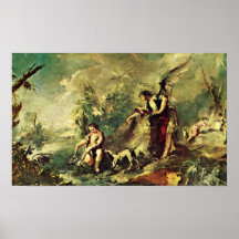 Francesco Guardi - Tobias fishing with Raphael Print