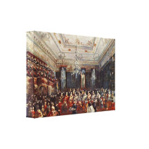 Francesco Lazzaro Guardi - Venetian gala concert Stretched Canvas Print