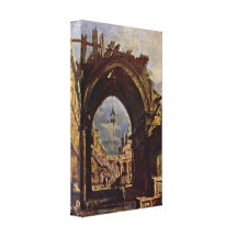 Francesco Lazzaro Guardi - Venetian vista Canvas Print