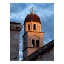 Franciscan Monastery Tower at Sunset Postcard