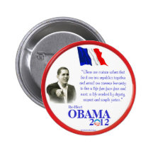 Franco-Americans for OBAMA 2012 political pinback 
