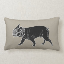 Francois the French Bulldog/Beware of Dog Pillow