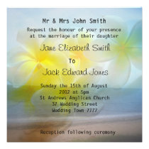 Frangipani Beach Wedding Custom Invitations invitations