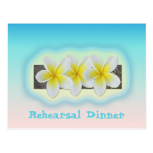 Frangipani Beach Wedding Rehearsal Invitations Post Cards
