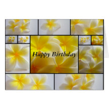 Frangipani Birthday Greeting Cards