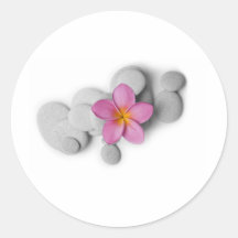 Frangipani Calm Round Sticker
