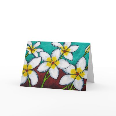 Frangipani Delight Greeting Card #3 by LisaLorenzPaintings