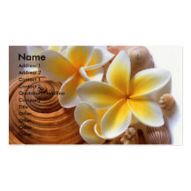Frangipani flower business cards