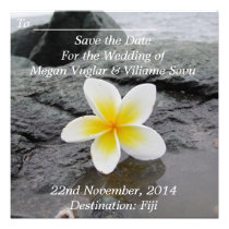 Frangipani Wedding Save the Date announcements invitations