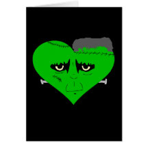 Franken Heart Face Greeting Card