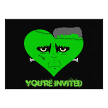Franken Heart Face Personalized Invitation