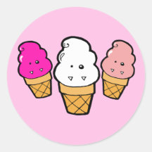 Frankencream Monster Ice Cream Cones Round Sticker