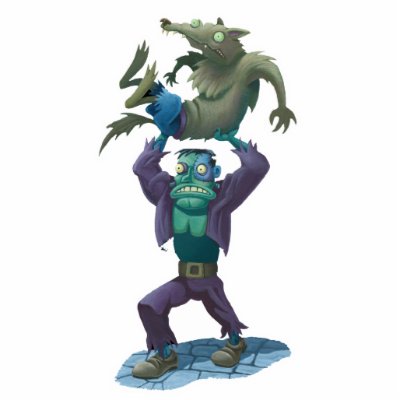 frankenstein defeats werewolf cut outs by doonidesigns
