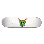 Frankenstein monkey girl in green custom skateboard