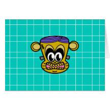 Frankenstein monkey in gold greeting cards