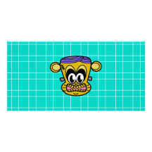 Frankenstein monkey in gold photo card template