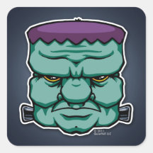 Frankenstein's Monster Square Stickers