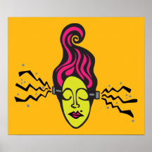 Frankie Canvas Print on Orange